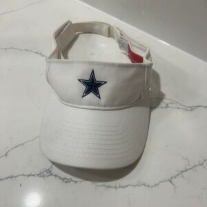 Reebok Dallas Cowboys White Sun Visor Hat Embroidered Star Adjustable One Size